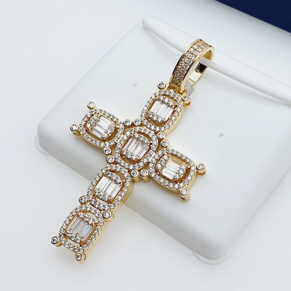 "14K Gold Plated Cubic Zircon Pendant, EVBRS522 - Picture 6 of 9